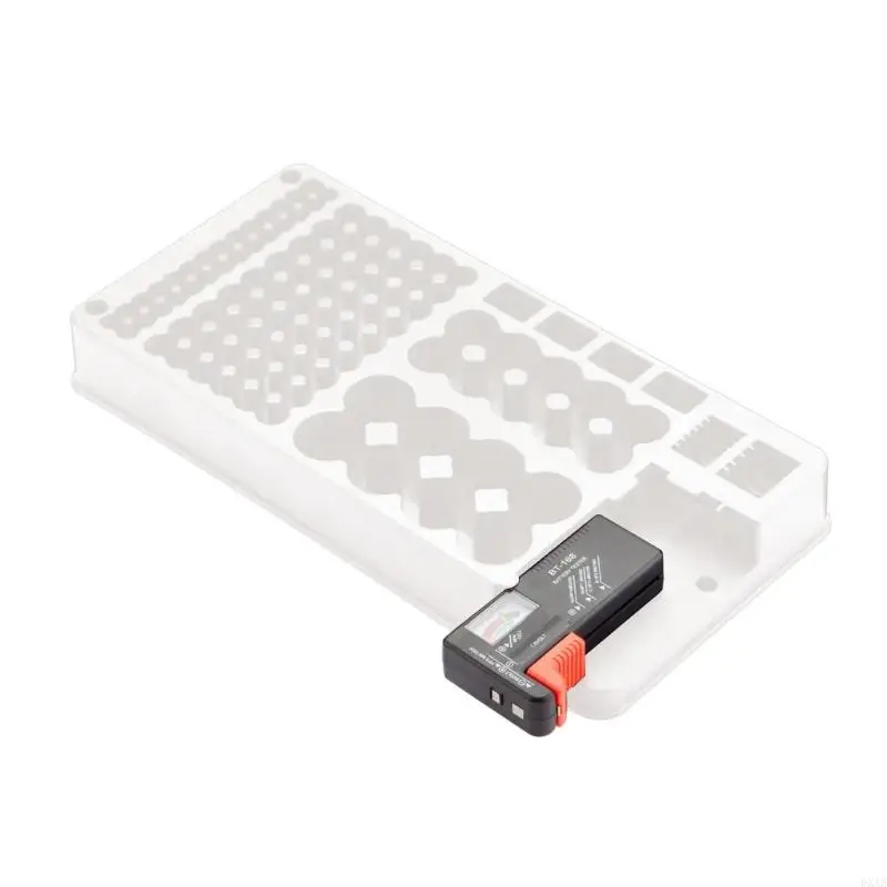 Battery Storage Case with Removable Battery Tester for Various Batteries Container for Electronics and Photographers