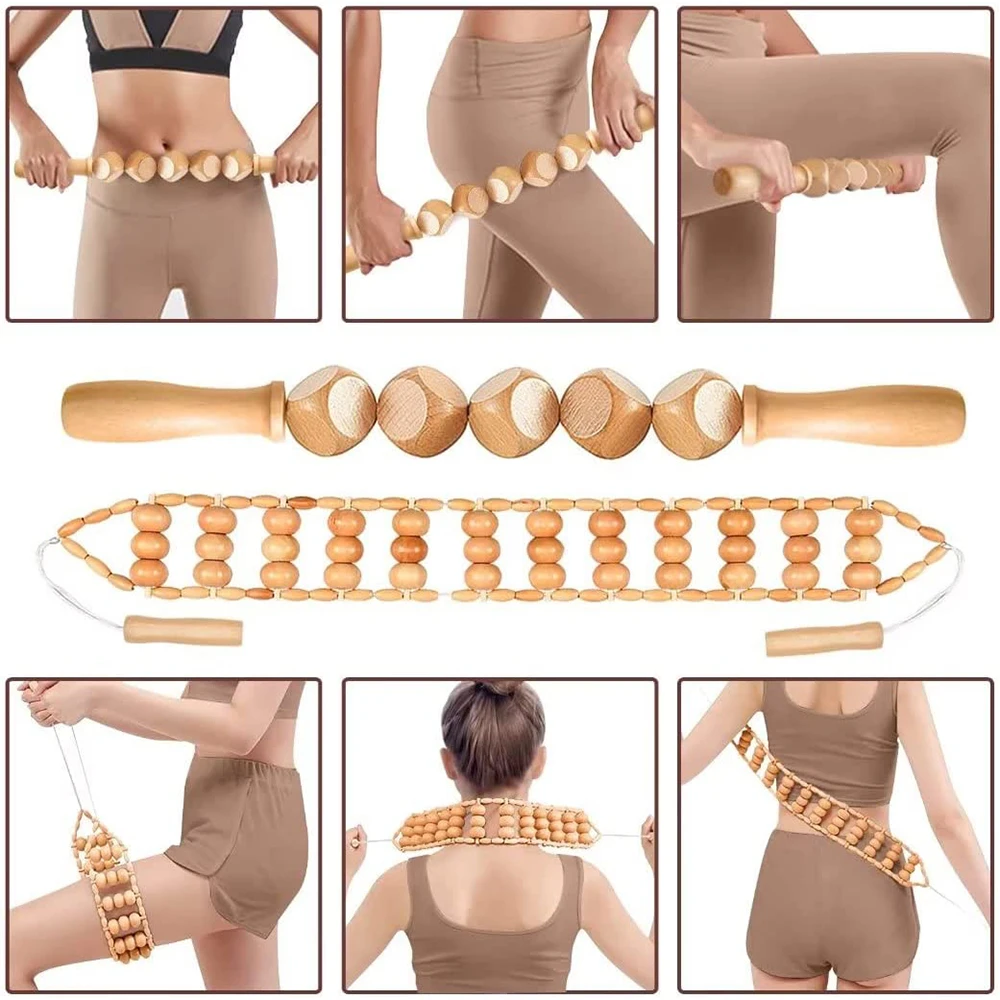 Maderoterapia-Kit d'outils de massage thérapeutique en bois, masseur en bois, rouleau en bois pour anti-cellulite, drainage de proximité lymphatique, libération musculaire