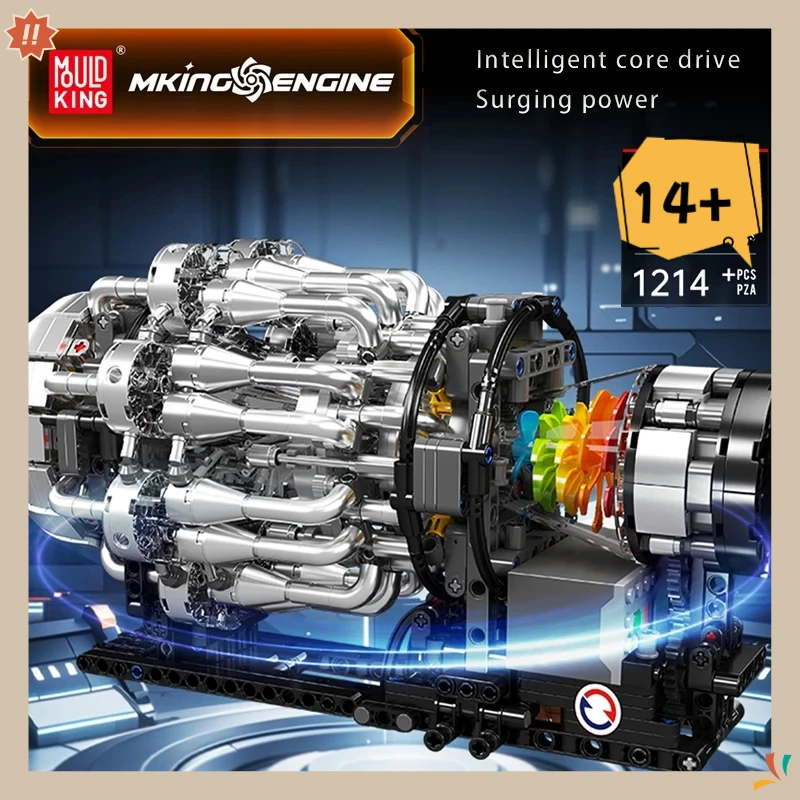 

Mold King 10216, технический автомобиль, двигатель, игрушки, моторизованный турбайт, двигатель, строительный блок в сборе, двигатель, кирпич, детский рождественский подарок