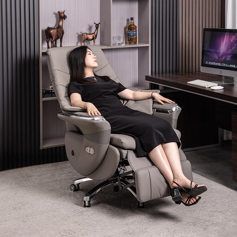 

Leather electric comfortable sedentary light luxury boss office massage computer