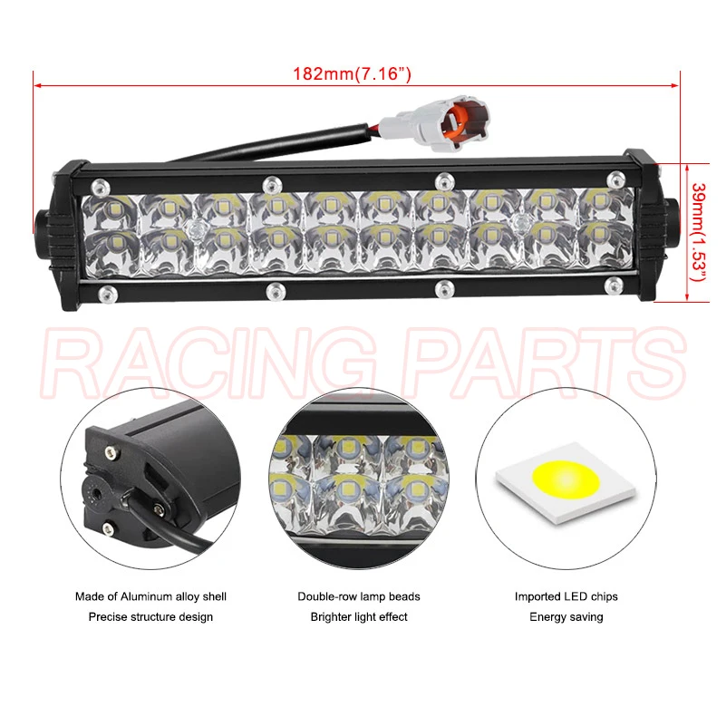 LED Headlight Light Bar Lighting Kit For CRF250F TTR110 YZF450 7/8” Motocross Handlebars Dirt Bike Off Road 60W Hight Lamp