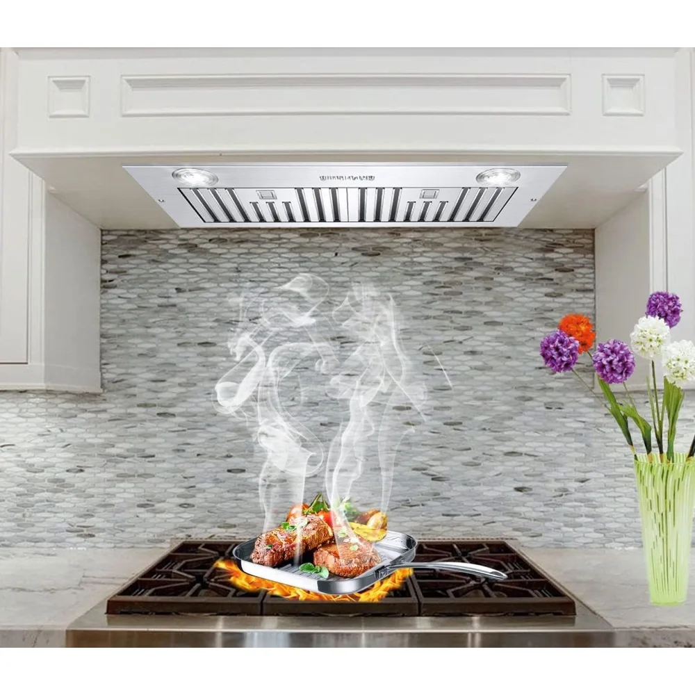 700 CFM Range Hood Insert, Ducted/Ductless Convertible Vent Hood Insert, Ultra-quiet Insert Range Hood, Hood Range Insert