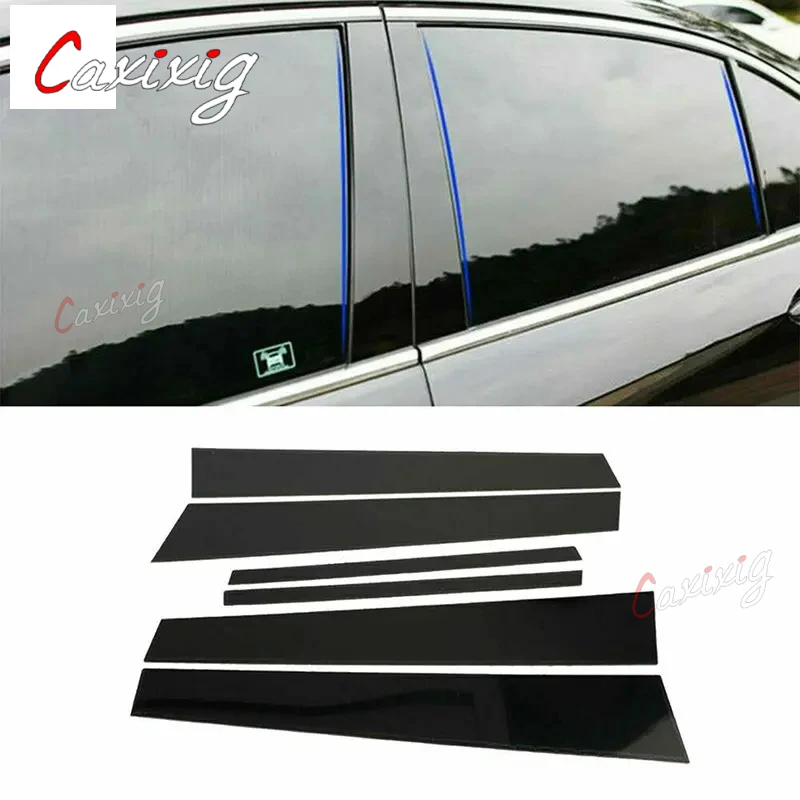 6Pcs Car Side Window Door Pillar Trim post adesivi decorazione Cover per Honda Accord Sedan 2013 2014 2015 2016 2017