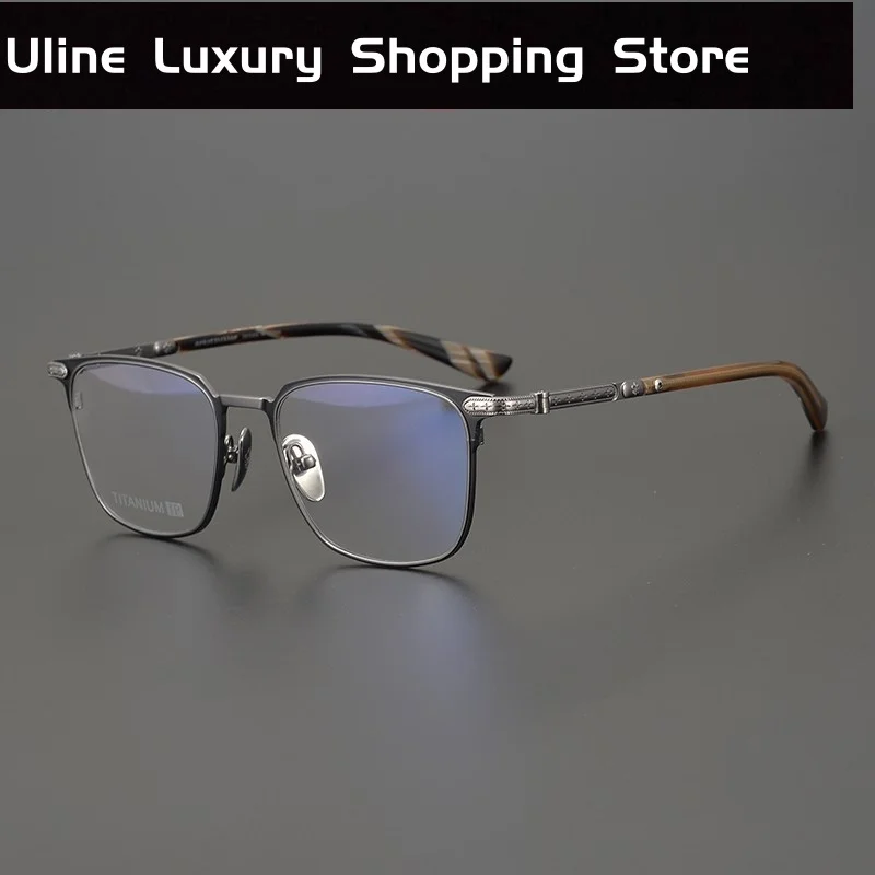 ผู้ชายแว่นตา Retro Designer แบรนด์หรูแฟชั่นผู้หญิงสายตาสั้นอ่านแว่นตาไทเทเนียมกรอบแว่นตา