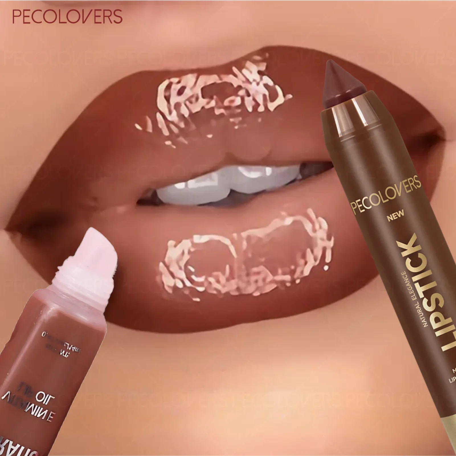 1 juego de lápiz labial hidratante y delineador de labios, define tus labios con precisión 3D, aspecto de brillo de agua no pegajoso de larga duración