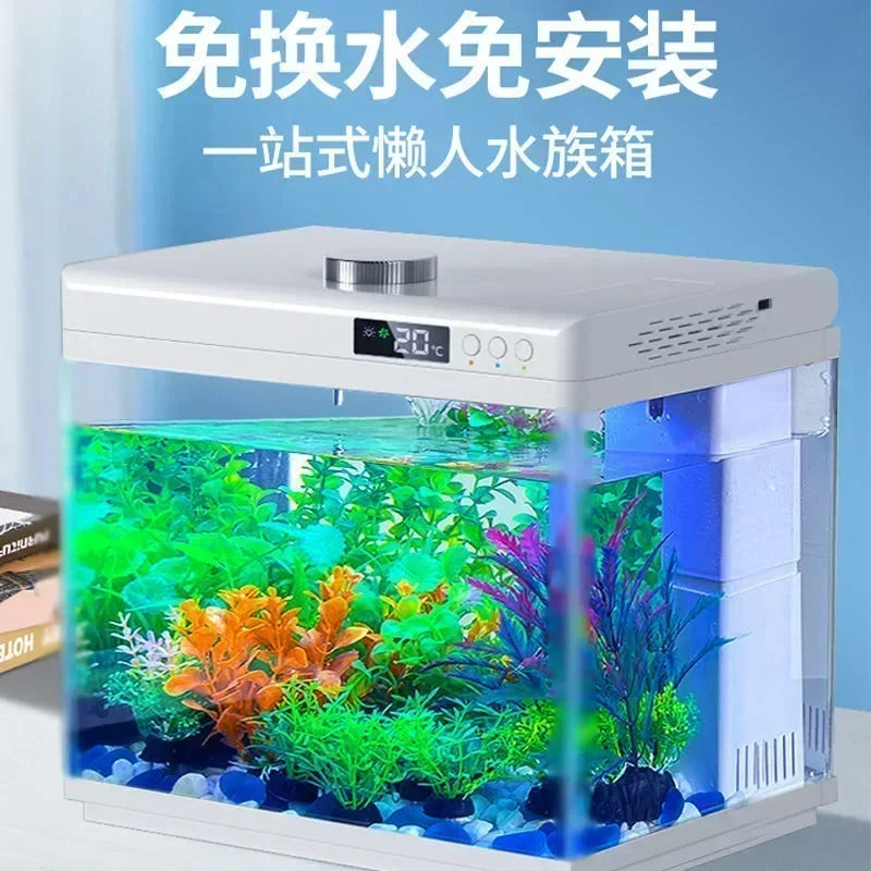 Bending Ecological Fish Tank Desktop Change Water Lazy Filter Circulating Air Aromatherapy Creative Small