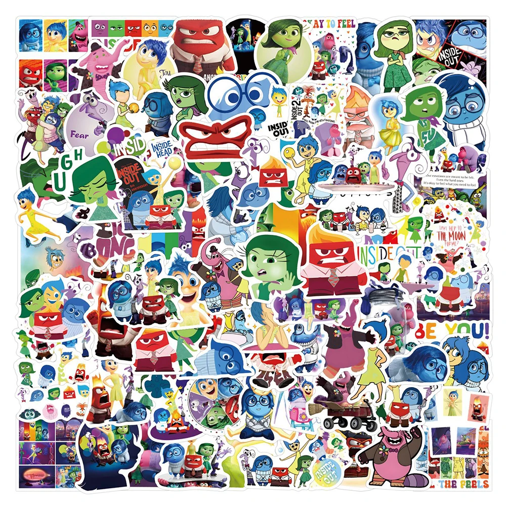 10/30/60/120PCS Disney Inside Out 2 Stickers Kids Cartoon Decals DIY Skateboard Phone Notebook Laptop Bike Car Graffiti Toy Gift