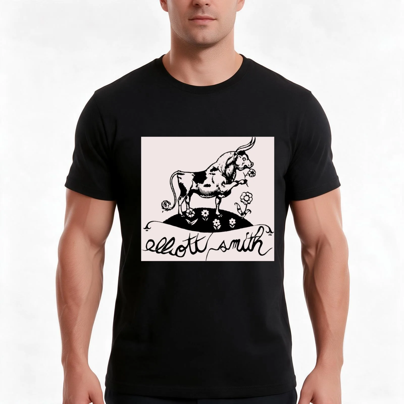 Elliott SmithElliott Smith x Ferdinand the Bull T-Shirt Summer Casual Cotton Tee Oversized Streetwear Tops Unisex Men Women