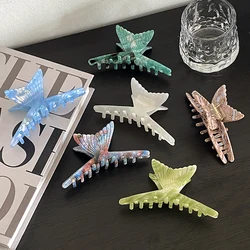 Korea Fashion New Big 11CM Acetate Fishtail Shape Exquisite Hair Claw Clips Accessories Colourful Casual For Women Girls Hairpin