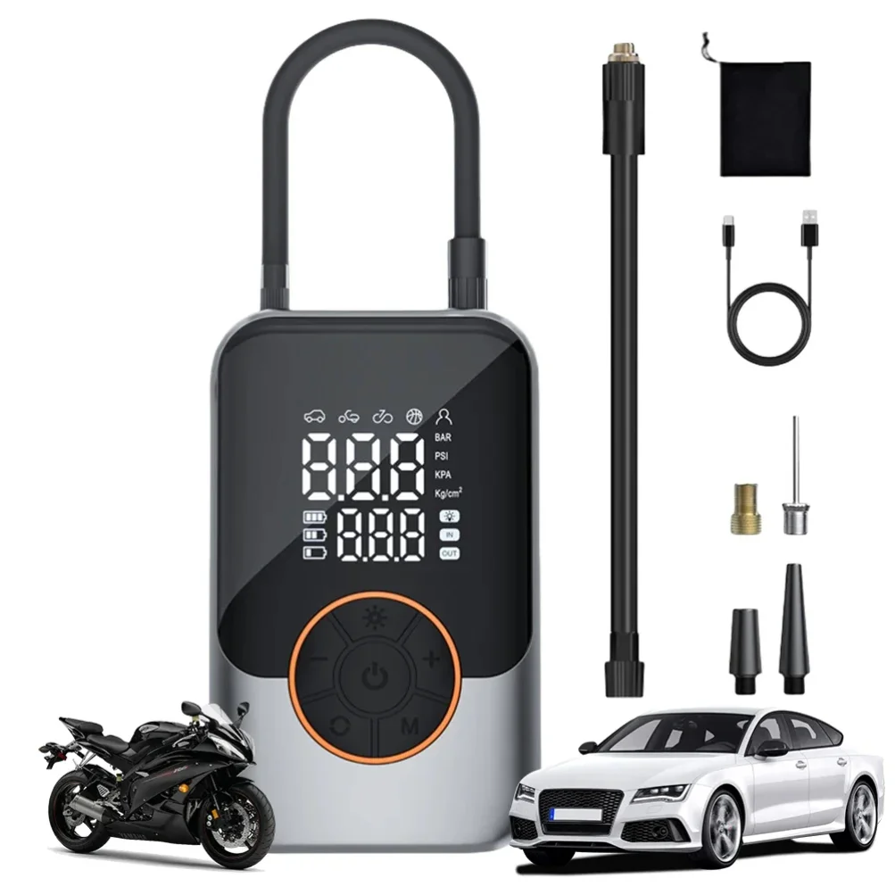 

Electric Air Pump Portable Mini Tire Inflator Wireless Air Injector LCD Display Car Motorcycle Bicycle Tyre Ball Air Pump