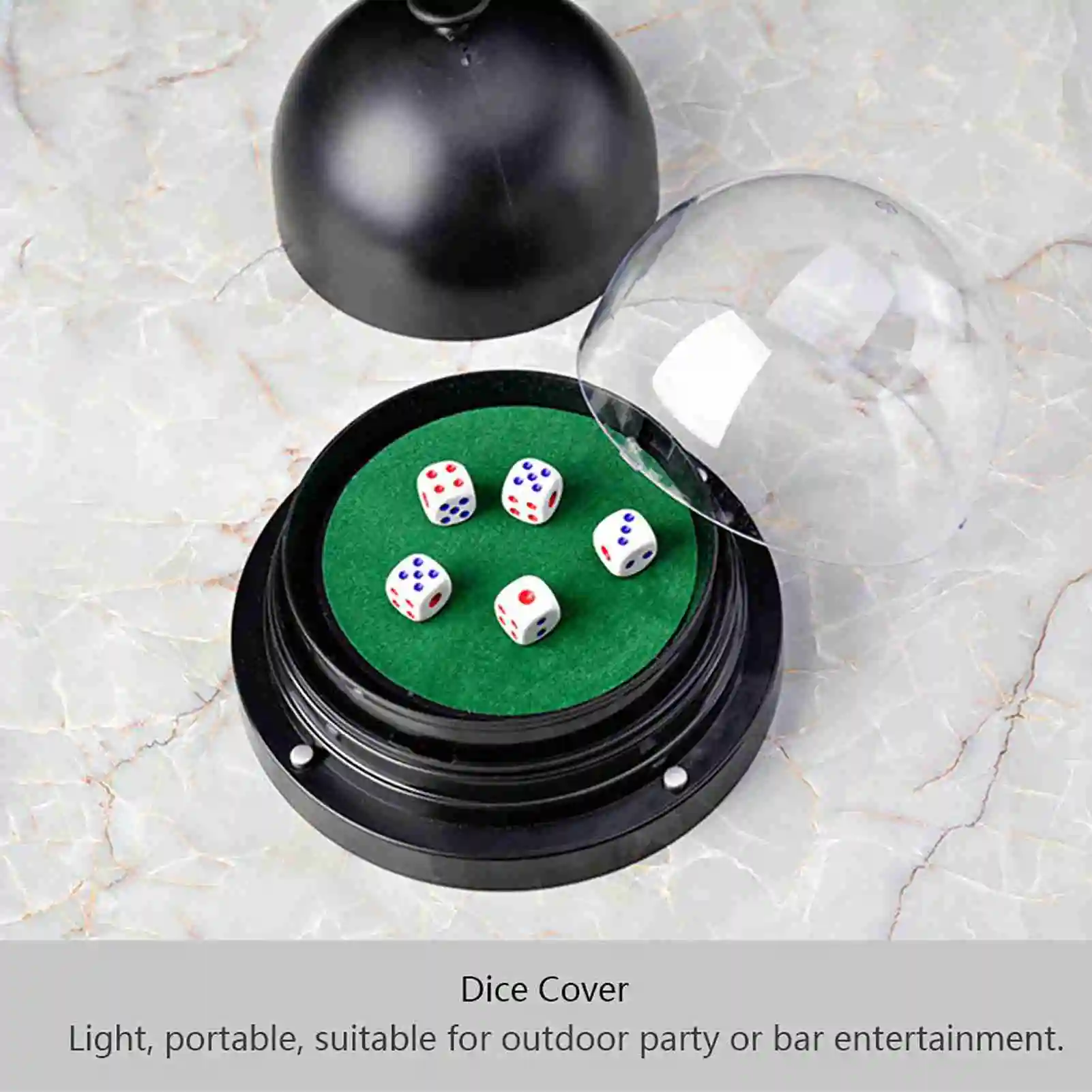 Afbeelding 6: Dice Roller Cover KTV Pub Bar Transparant Plastic Cover Automatische Dice Roller Cup Anti val Zwart