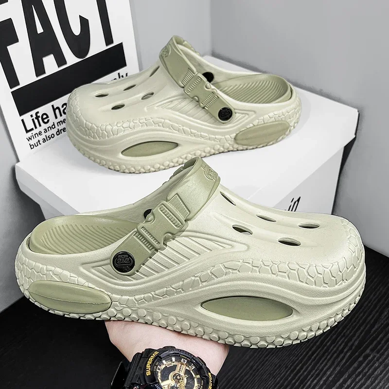 

Новые мужские сандалии-шлепанцы на платформе для сада, летние уличные сандалии, мужские кроссовки, домашние сабо