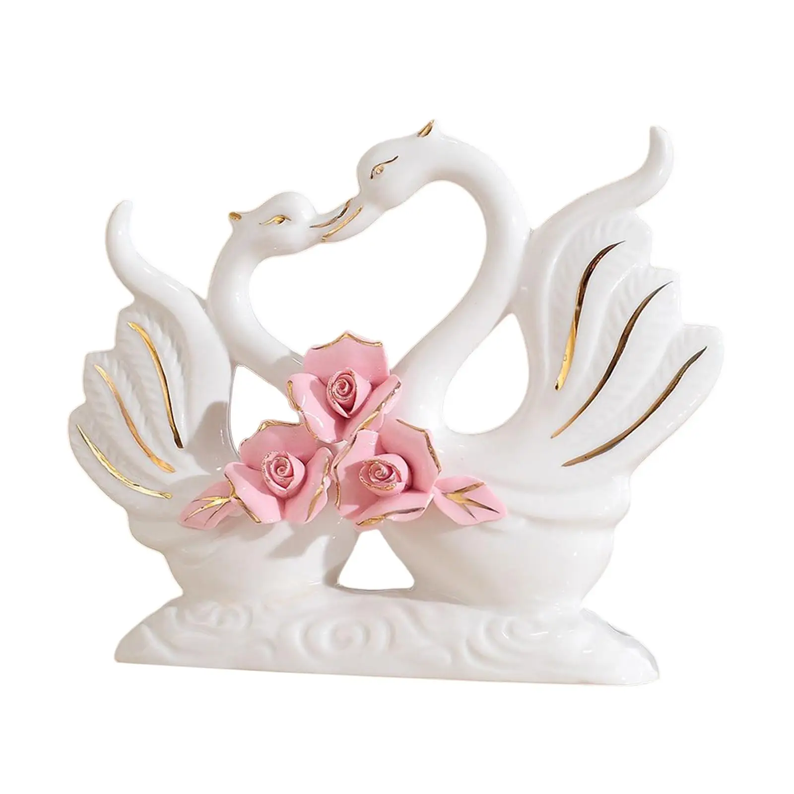 Swan Figurines Animal ornament Craft Centerpiece Ceramic Statues Sculptures for Office Home Tabletop Decor Bookshelf