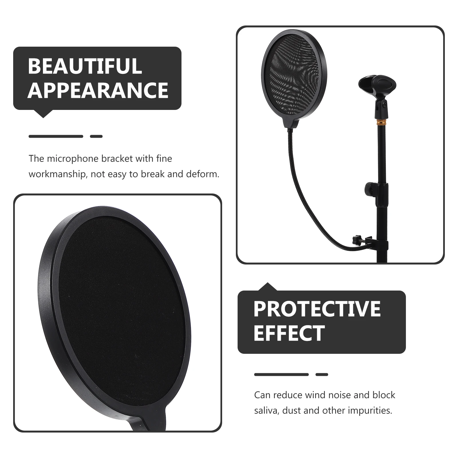 

1 Set Desktop Microphone Stand Adjustable Mic Bracket Durable Universal Stand For Podcasting Broadcasting Studio Extendable Mic