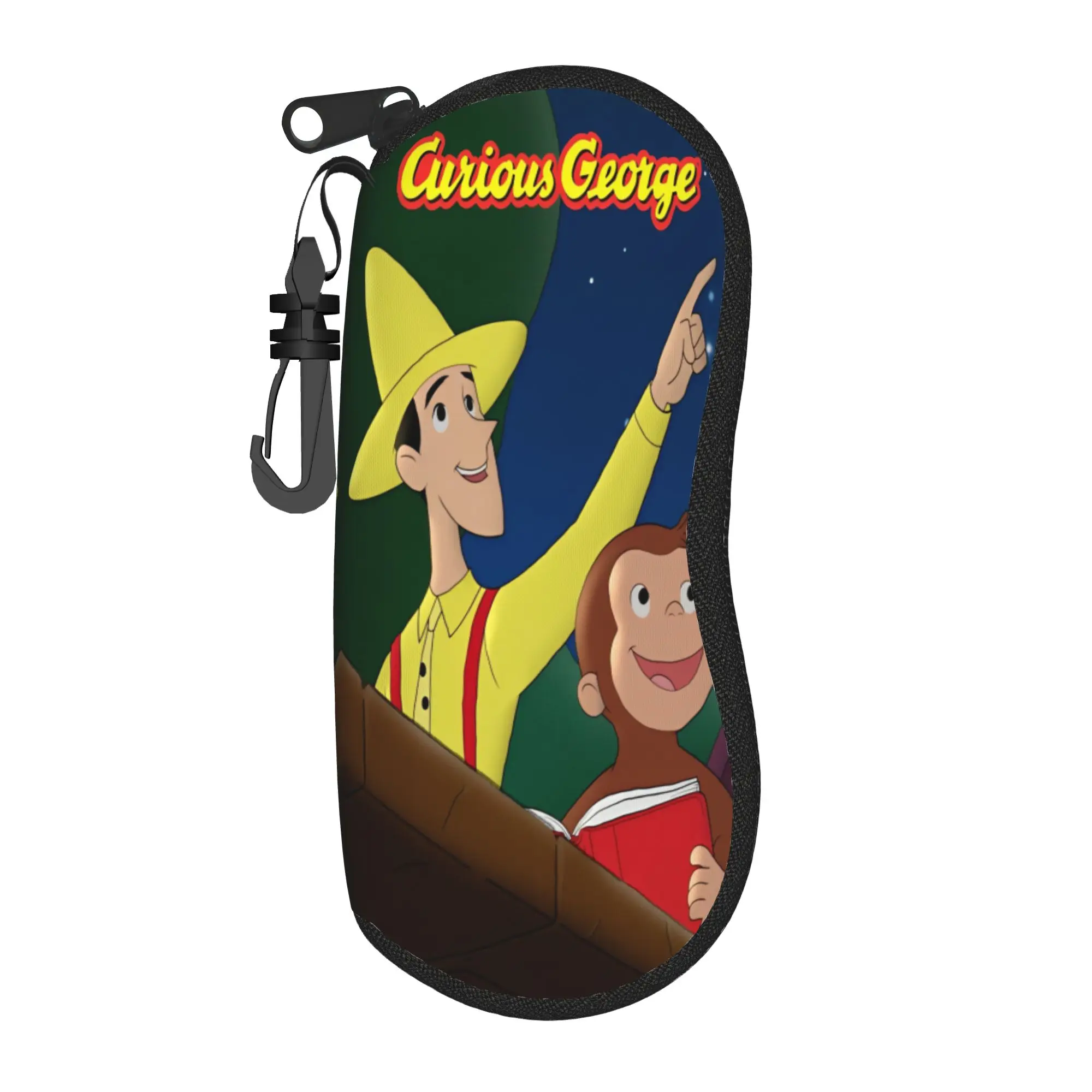 Curious George African monkey Anime Glasses Case Unisex Travel Box  Eyewear Protector Ultra Sunglasses Box