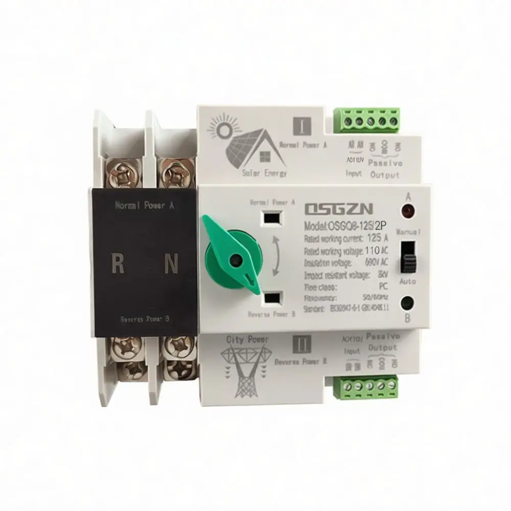 Dual Power Automatic Switch Over Device For For Osgq8 Generator Outdoor Backup Electrical Changeover System Rail Mount