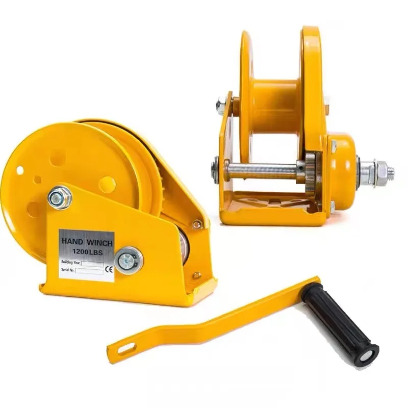 Hand Winch Two-Way Self-Locking With Brake Small Manual Winch With Wire Rope Trailer Crane For Trailer Boat Or Atv Towing