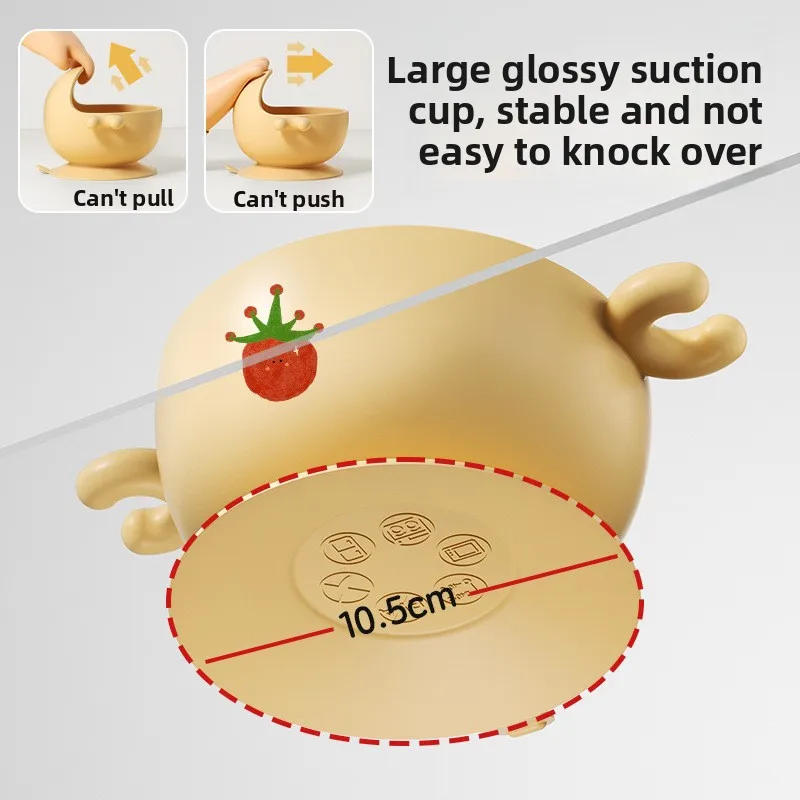وعاء الوجبات الخفيفة المحمول للأطفال للنزهات وأدوات المائدة الآمنة للأطفال: كوب فواكه مقاوم للكسر ومقاوم للانسكاب، صينية سيليكون لشفط الأطفال #4
