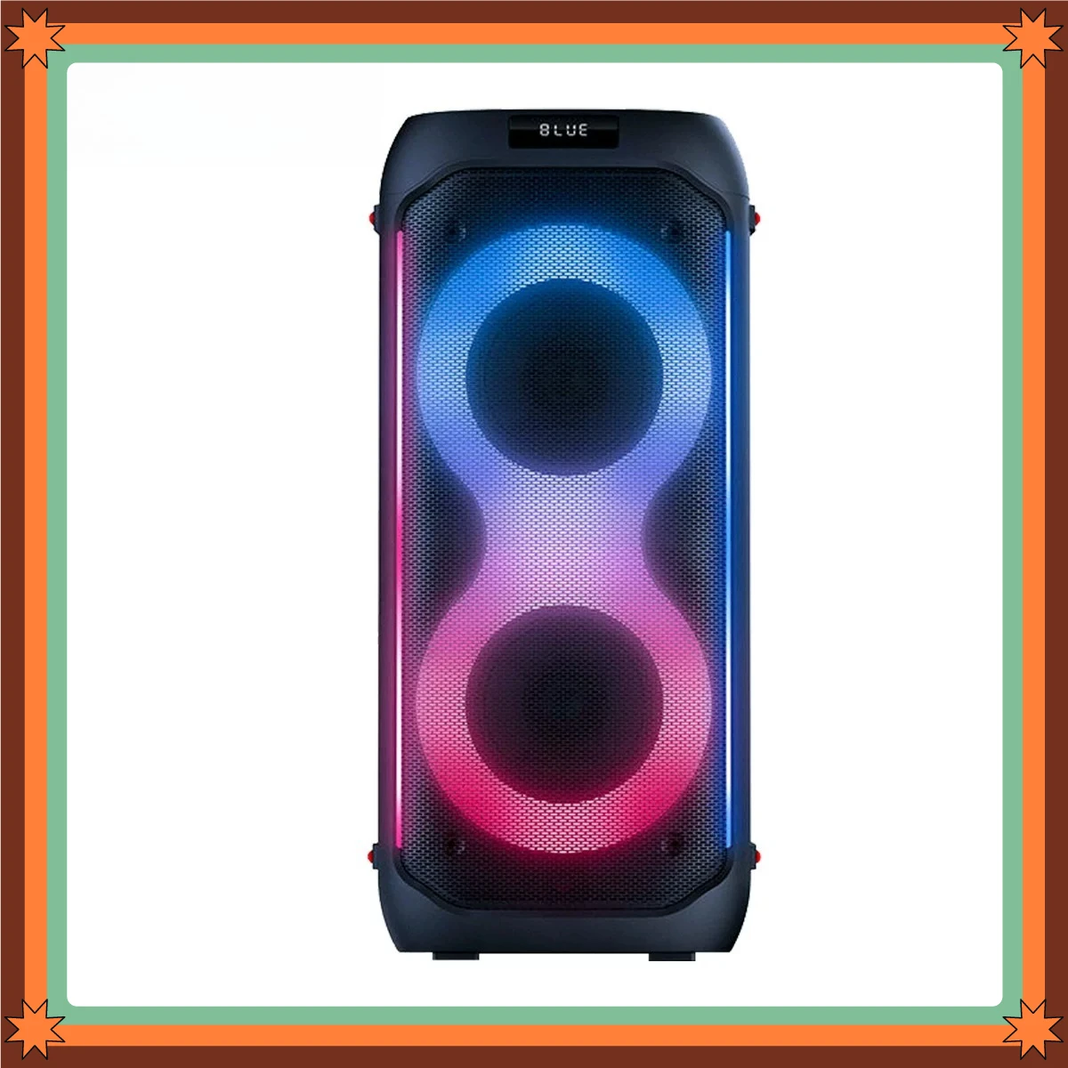 Dual 8 Inch Party Speaker, Super Long Standby Portable PA System for Outdoor Party, Sound Effects