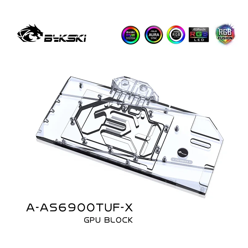 Bykski GPU bloque de agua para tarjeta gráfica ASUS TUF RX 6900 6800 XT, enfriador de cobre líquido VGA 5V/12V RGB SYNC A-AS6900TUF-X