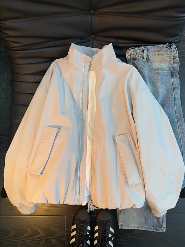 

Мужская куртка-бомбер в американском стиле с воротником-стойкой, весенне-осенняя, элегантная, премиум-класса, бейсбольная куртка, спортивная ветровка