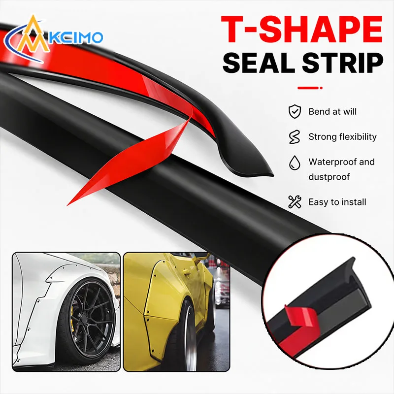 T Shape Car Rubber Seal Strip Self Adhesive Weather Stripping Waterproof Dustproof Automotive Gap Fill Sealing Trim