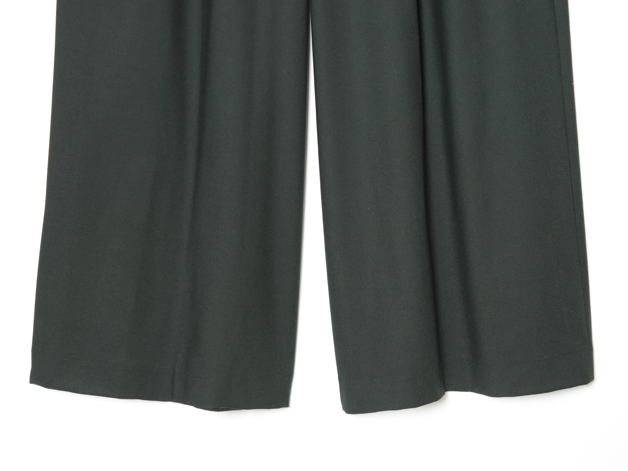 Women's Solid Wide-Leg Pants with Belt and Zipper Closure