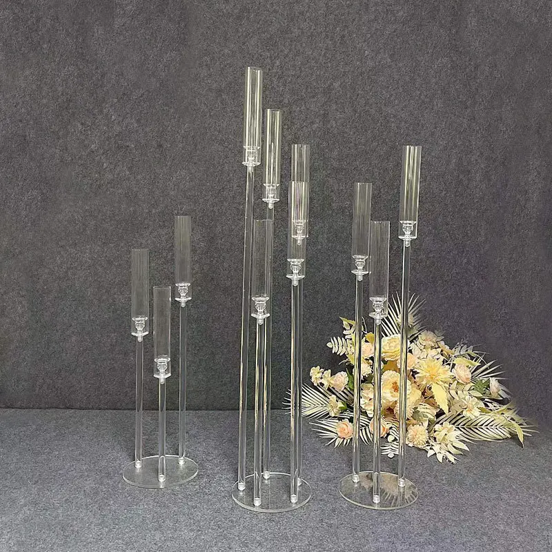 

Acrylic Crystal Candelabra, Clear Candle Holder, Wedding Centerpieces, Ceremony and Event Decoration, DIY Party Decoration, 4PCs