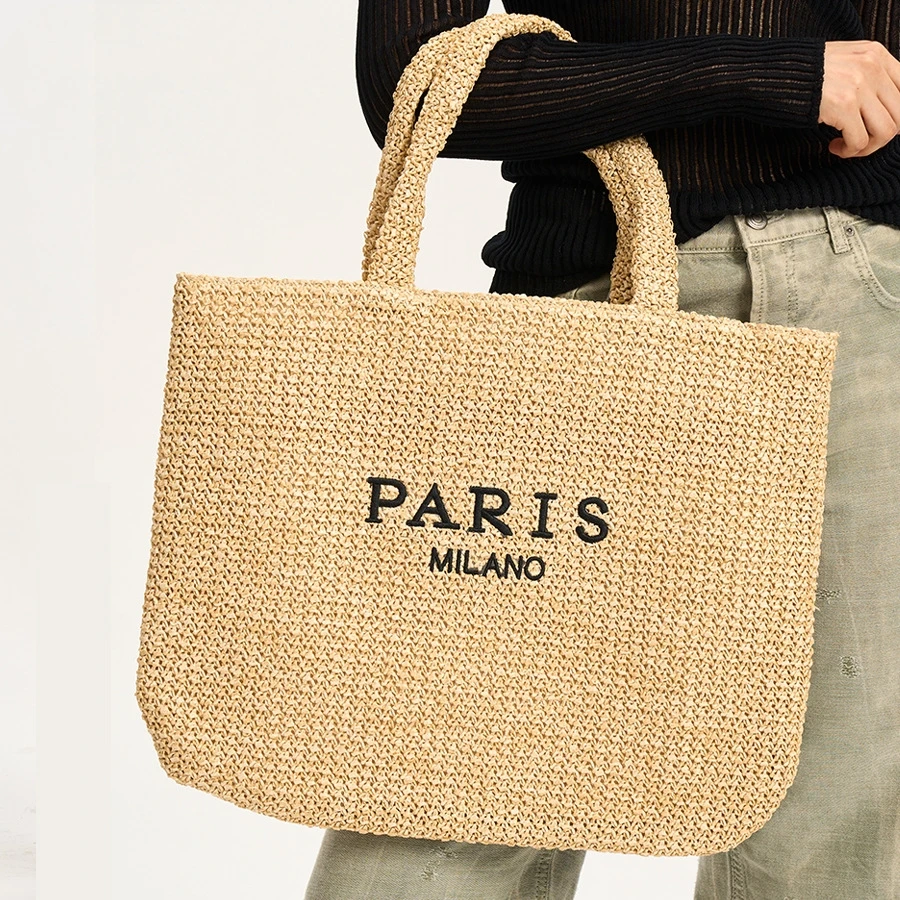 

Handwoven Straw Bag Women's Shoulder Bag Women Handbags Summer Beach Shoulder Bags Big Shopper Purse for Vacation Straw Tote Bag