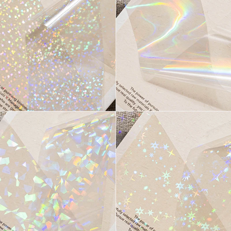 6/10 Rollen Laser Starry Sky Transferfolien Aurora Glas Papierfolie Nagelaufkleber für Gel & Cat Eye Polish Transfer Aufkleber DIY Nai