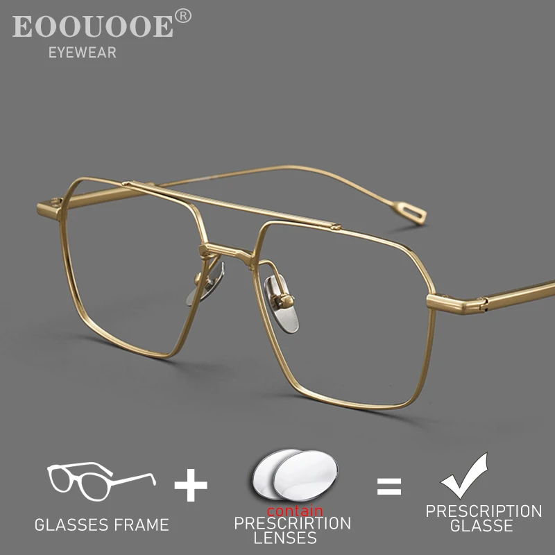 

Pilot Pure Titanium Eyeglass Frame Men Optics New Design Prescription Lenses Progressive Correct Myopia High-Grade Polarized