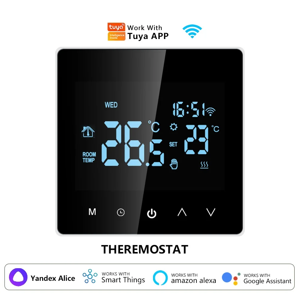 Tuya Wifi Smart Thermostat Electric Floor Heating LCD Touch Water/Gas Boiler Thermostat Temperature Smart Life APP voice control