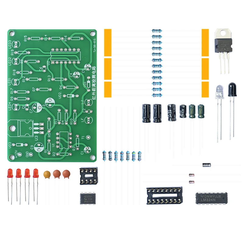 Infrared Distance Detection DIY Electronic Kit Assembly and Soldering Set for Making Printed Circuit Boards