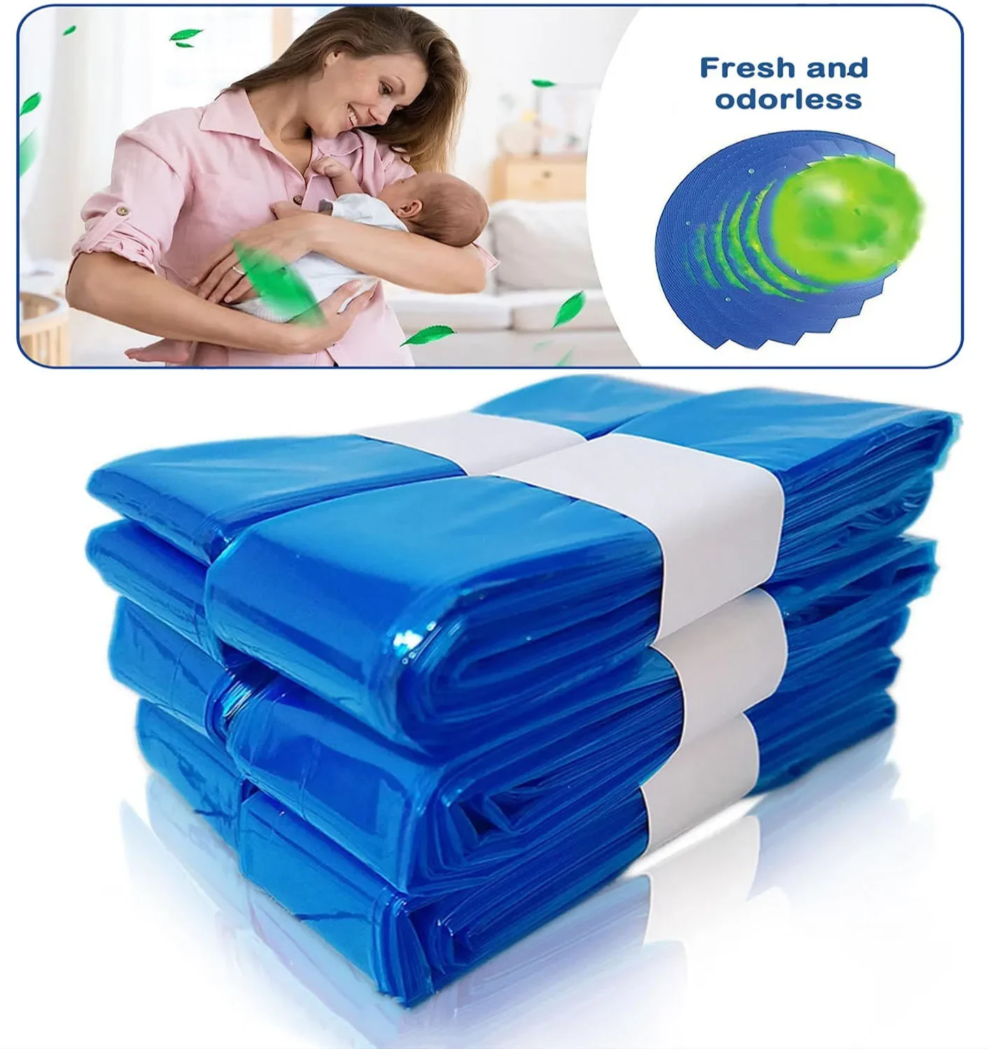 5/10 Refill Bags Baby Diaper Garbage Bags For Angelcare Trash Bucket Replacement Liners Garbage Bag For Sangenic Tommee Tippee