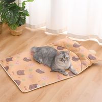 Cartoon Pattern Cooling Pet Mat Scratch Resistant Breathable Pet Cooling Pad Washable Summer Ice Silk Dog Mat for Dogs Cats
