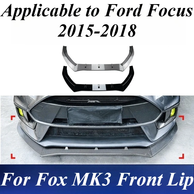 

For Ford Focus RS MK3 2015-2018 Front Lip Spoiler Chin Splitter Corner Blades Aero Body Kit Aggressive Style Upgrade Custom Fit