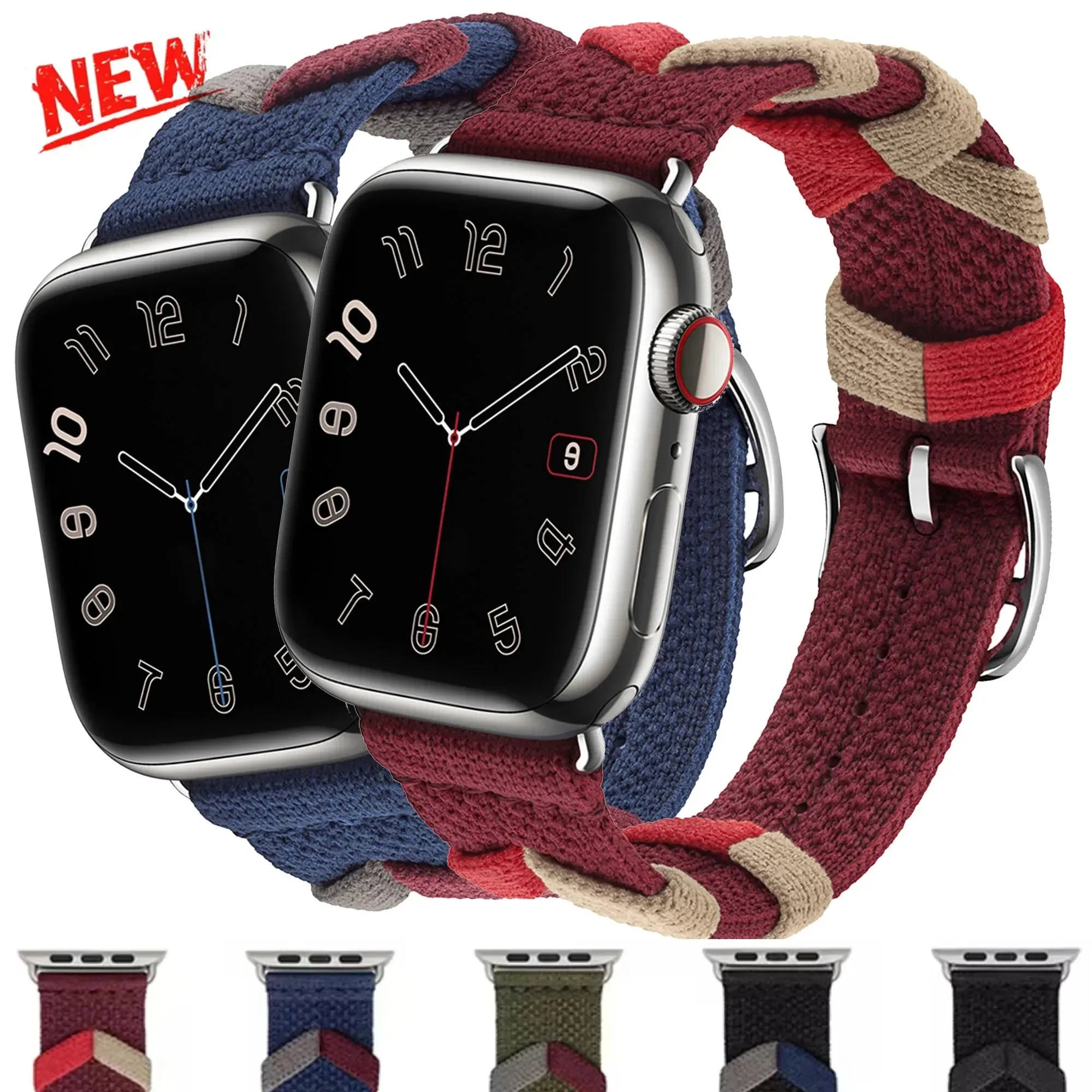

Original Nylon Loop Band for Apple Watch 10 46mm Bridon Strap for IWatch Series Ultra 2 9 8 SE 7 6 44mm 40mm 45mm 49mm 41mm 38mm