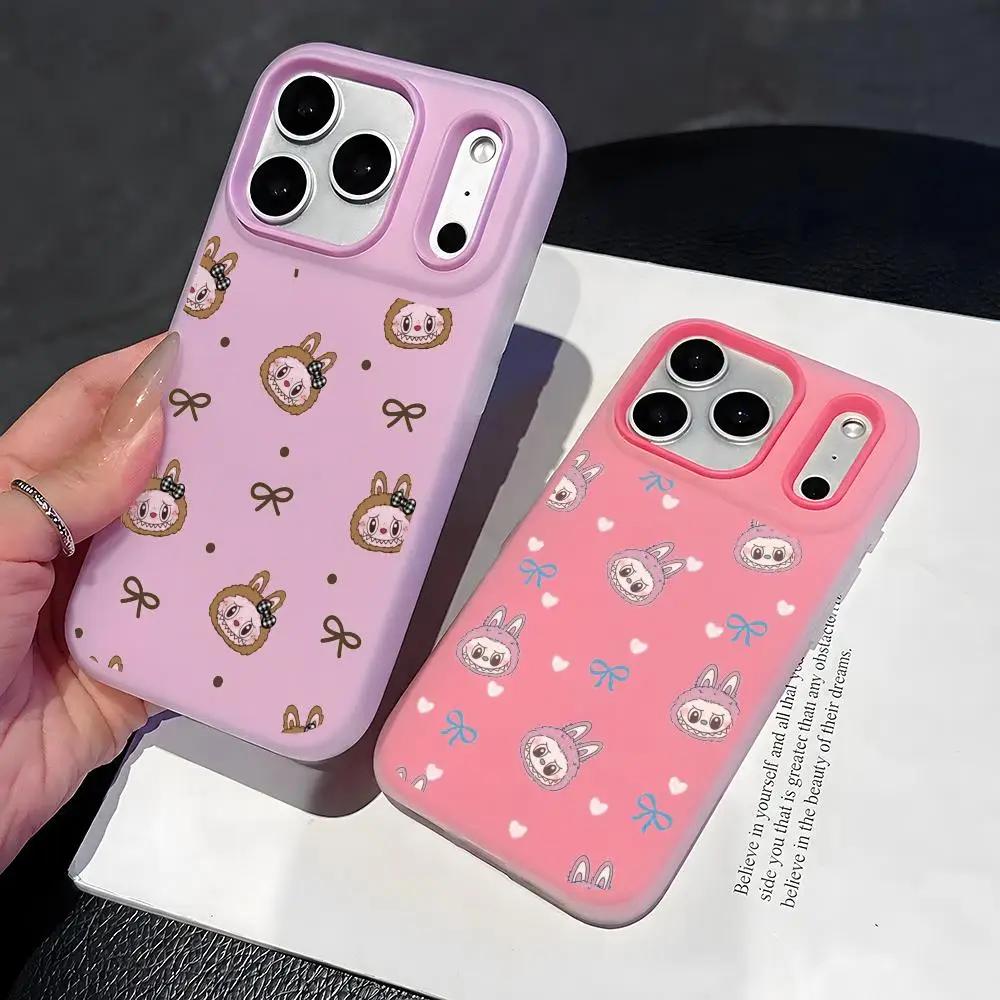 Cute Cool Cartoon Labubu Phone Case 2-in-1 Detachable Clear with Card Holder for iPhone 12-17 Soft Multi-Color view 2