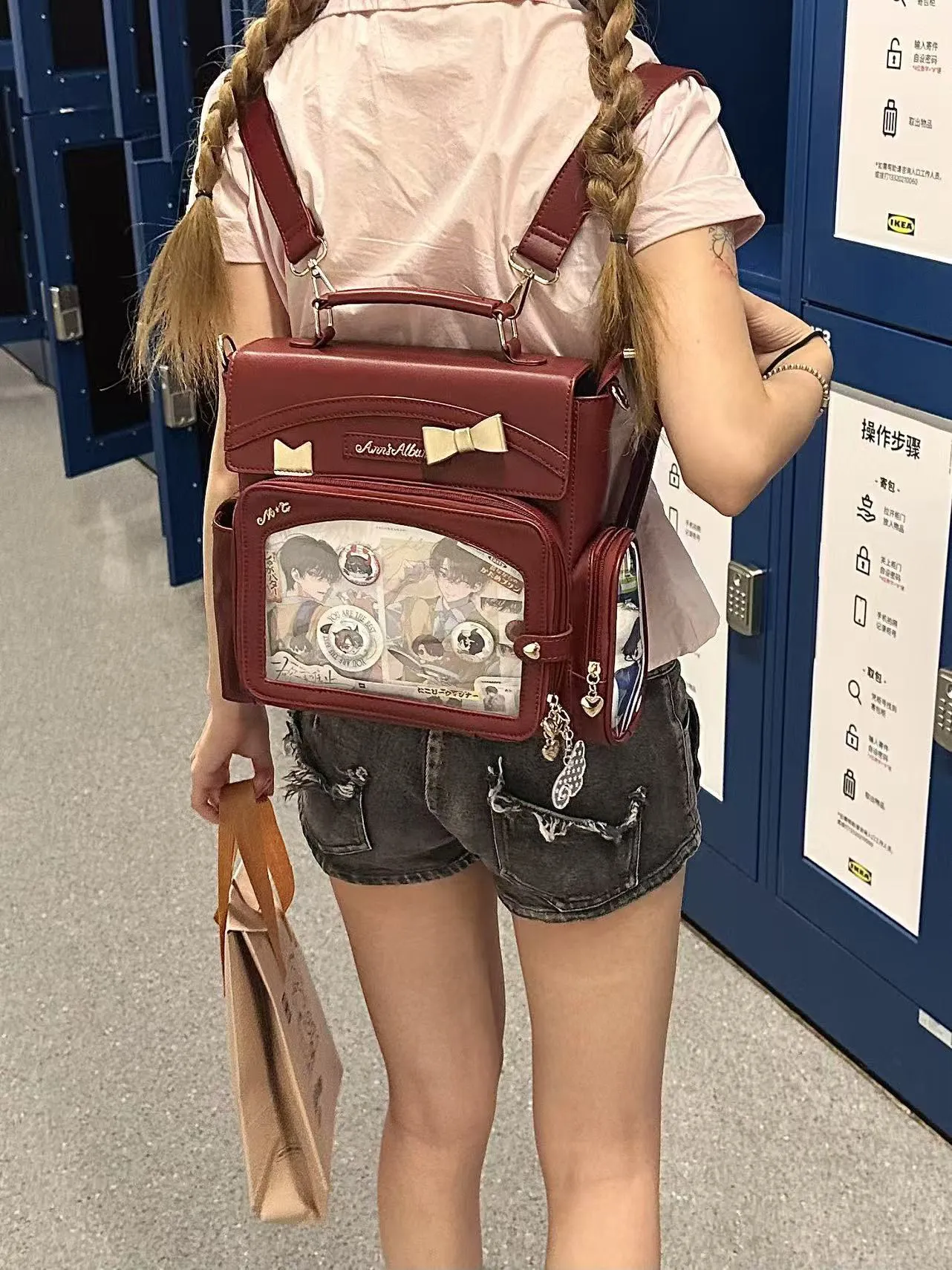 Original Cute One Shoulder Oblique Span Candy Color Memory Book Pain Shoulder Small Food Intake Pain Bag Daily Lolita Backpack