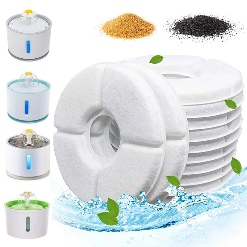 Replacement Activated Carbon Filter For Cat Water Drinking Fountain Replaced Filters Flower For Pet Dog Round Fountain Dispenser