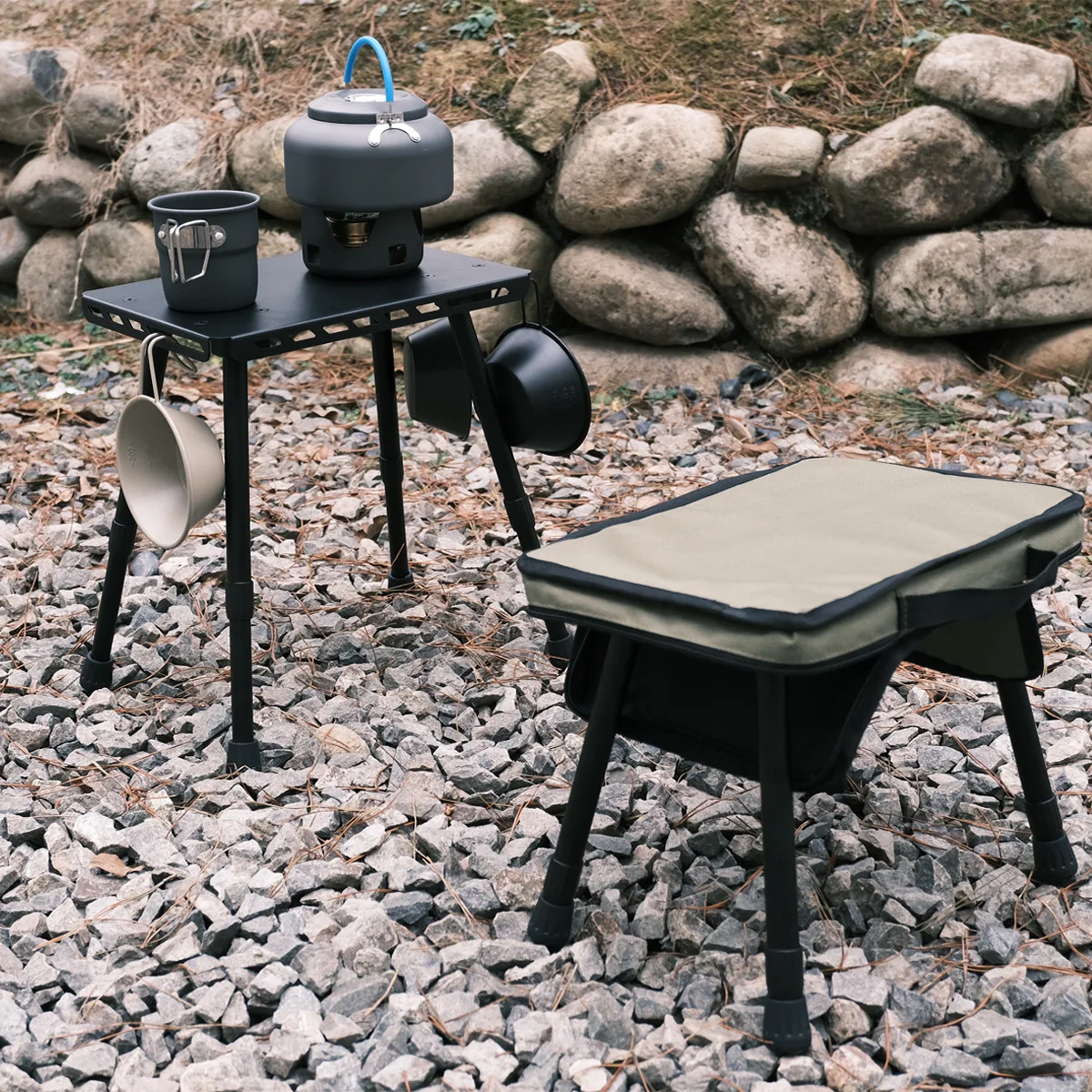 Outdoor Camping Tactical Horse Stool Dual-Purpose Table And Chair Leg Lifting Portable Fishing Folding Lightweight Small Bench