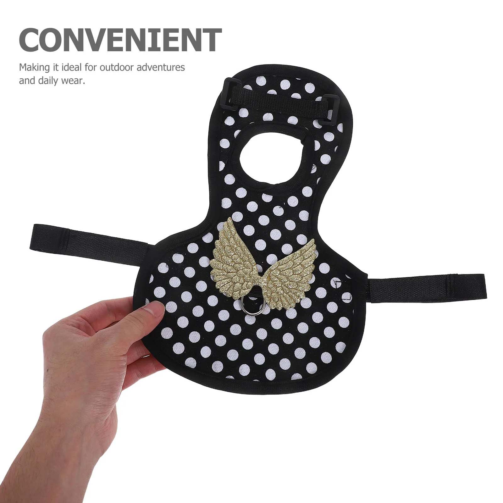 

Adjustable Chicken Duck Cape Vest Harness Black Pet Outfit Warm Autumn Winter Wear Leash Protector Buckle for Hens