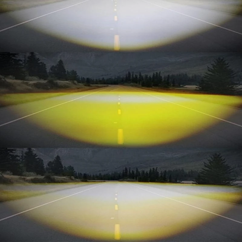 41XA Powerful LED Double Color Fog Light Lamp Bulbs for Car Easy to Install Waterproof Long Distance Foggy Rainy Days