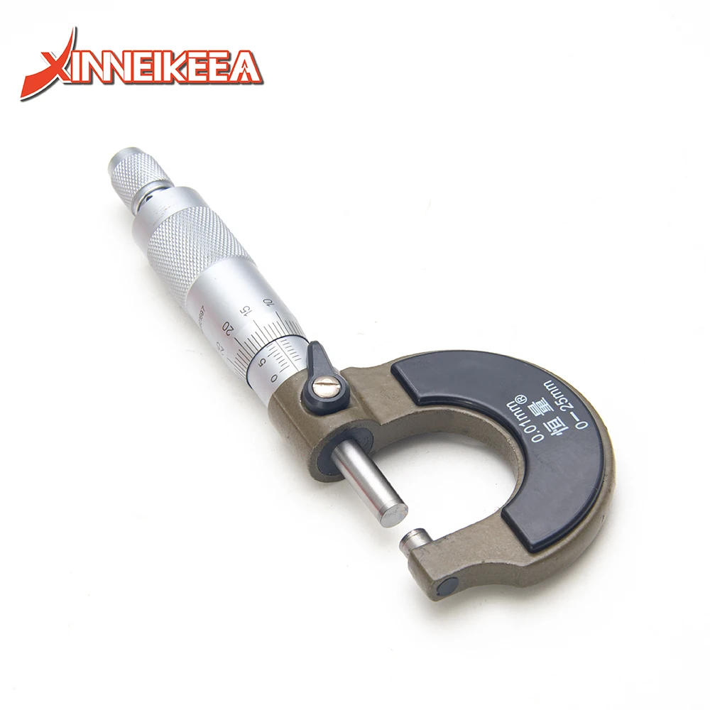 High Precision Stainless Steel Micrometer Measuring Range 0-25mm Resolution 0.01mm High Quality Stainless Steel Laser Engraving