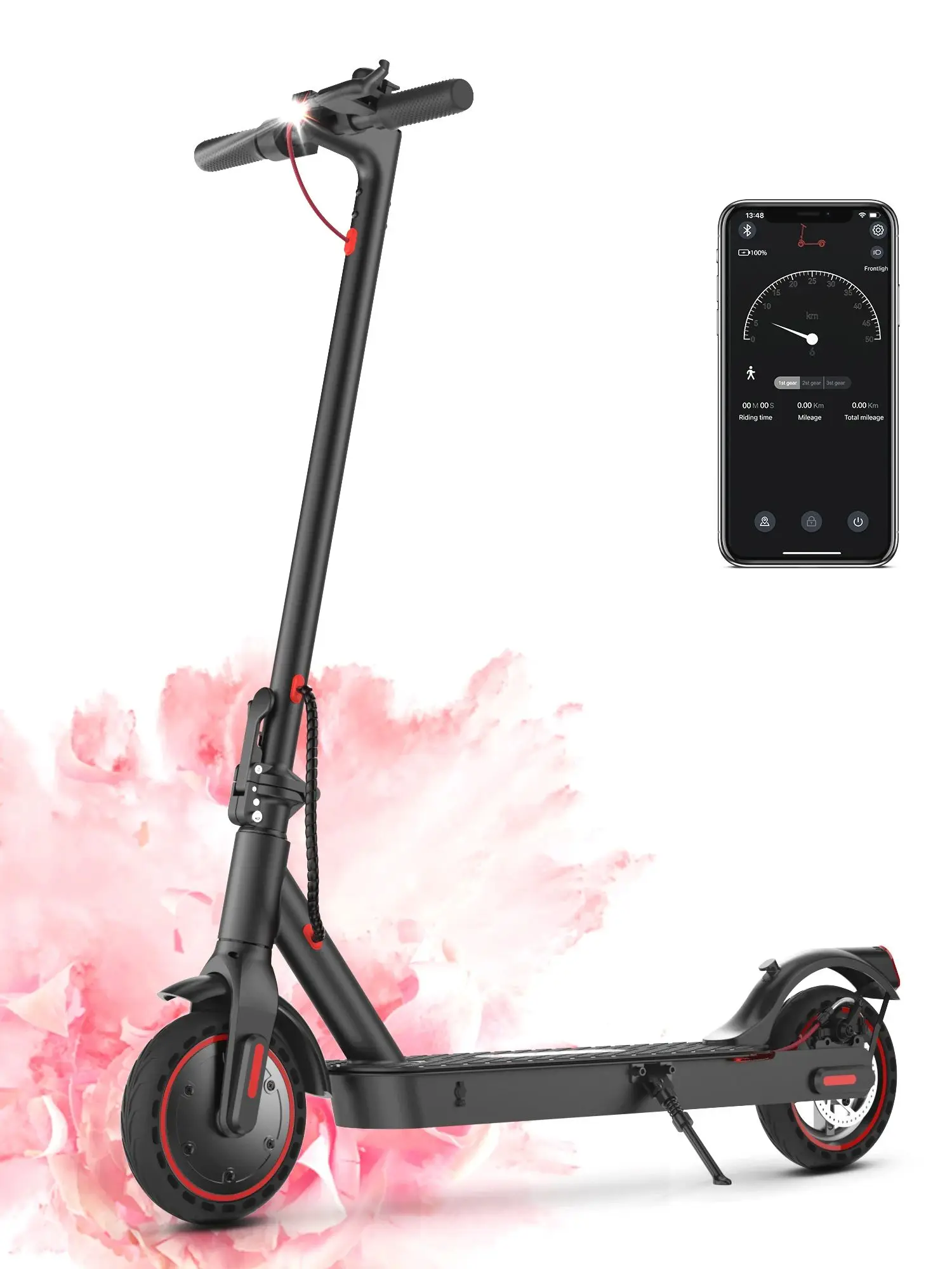 iScooter i9 8,5 Zoll Elektroroller 350 W 7,5 Ah 30 km/h Roller für Erwachsene 30 km Reichweite Wabenreifen faltbare Roller mit APP