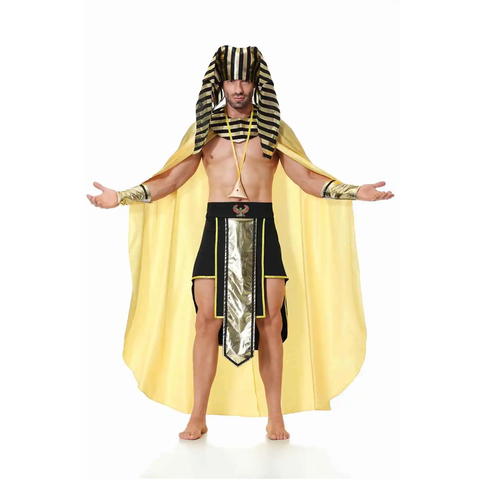 Erwachsene M Pharao Kostüm Halloween Maskerade Par Kleidung Rollenspiel Ägyptischer König Outfit Herren Faion Antikes Ägypten Thema