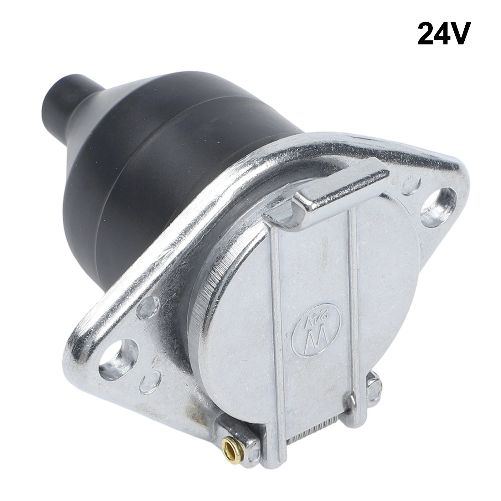 7 Pin Trailer Connector 1pcs Black+Silver Brass Pins High Quality Plastic 7-Pin Trailer Socket Connector Adapter