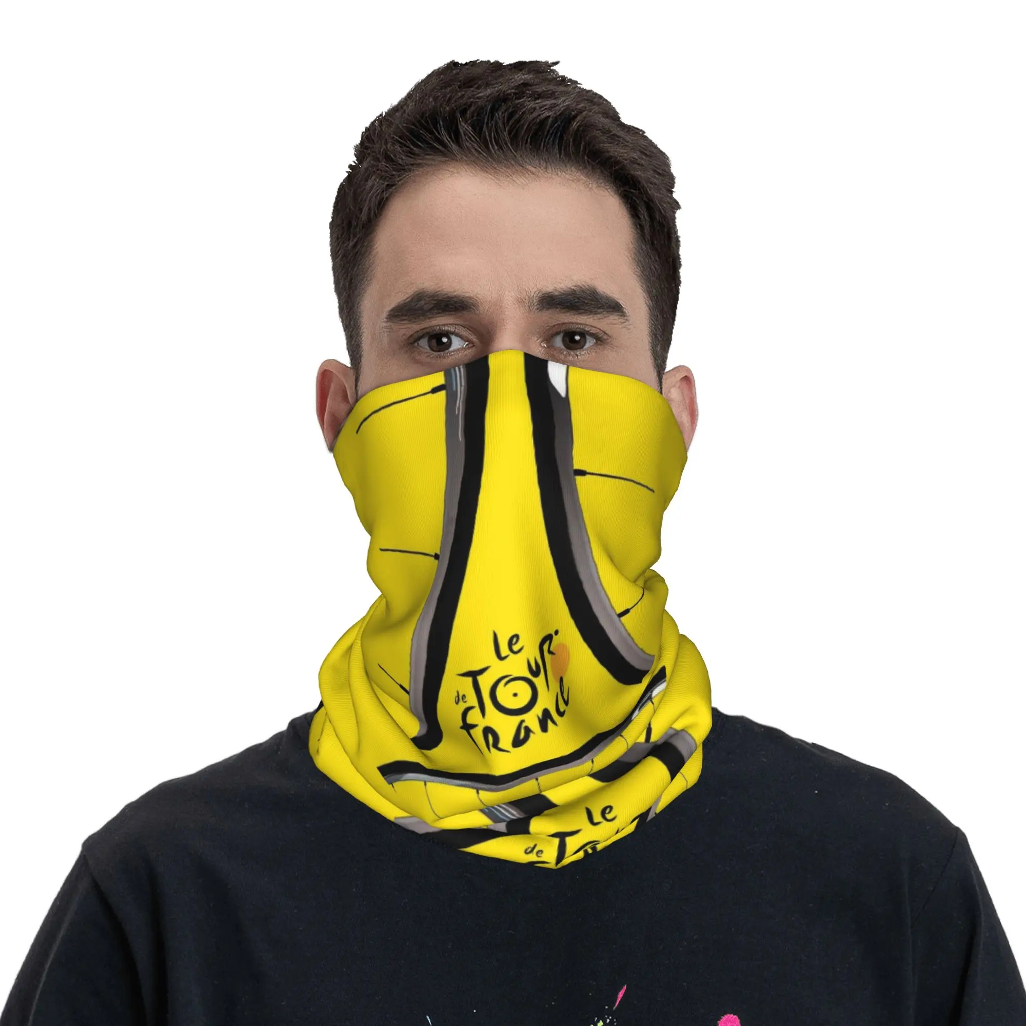 Custom France TDF Tour  Bandana Neck Gaiter UV Protection Face Scarf Cover Men Women  Headwear Tube Balaclava