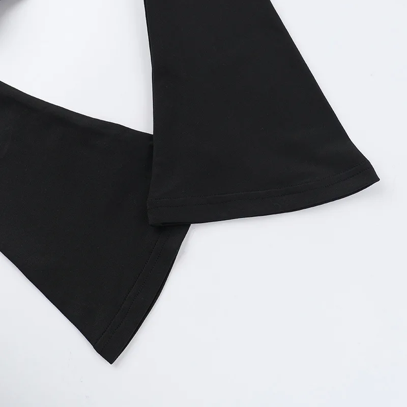 ONE TO WAN Goth Dark Elegant Damen Kapuzenkleid Mall Gothic Kreuz Ausgeschnittene Spitze Gespleißtes Party Acubi Sexy Bodycon Kleider Slim – Detail 15