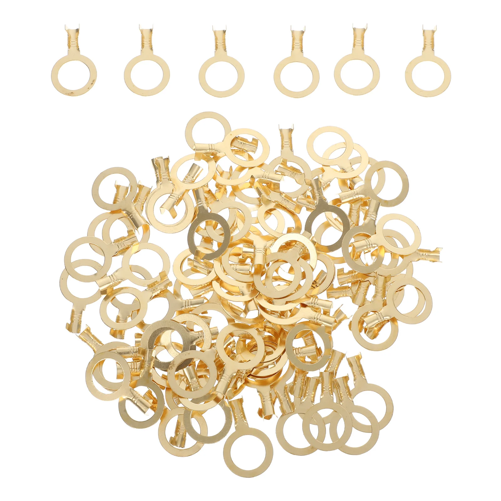 

100Pcs Grounding Terminal Copper Wire Lugs Open O Type Cold Pressed Connectors Cable Terminal Connectors